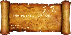 Frühwirth Tünde névjegykártya