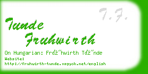 tunde fruhwirth business card